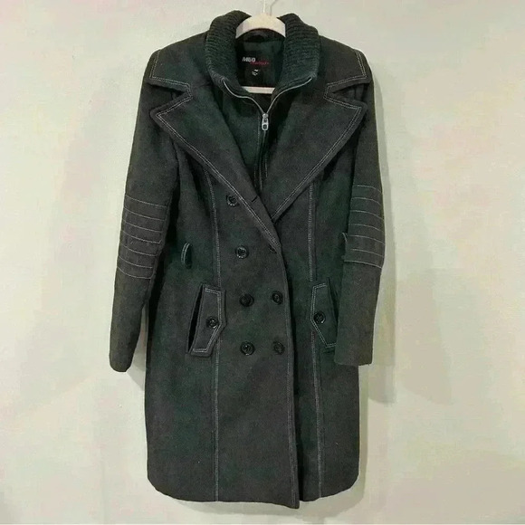 Miss Sixty Wool Blend Button Front Dark Grey Peacoat Women’s Size Medium - Picture 1 of 7